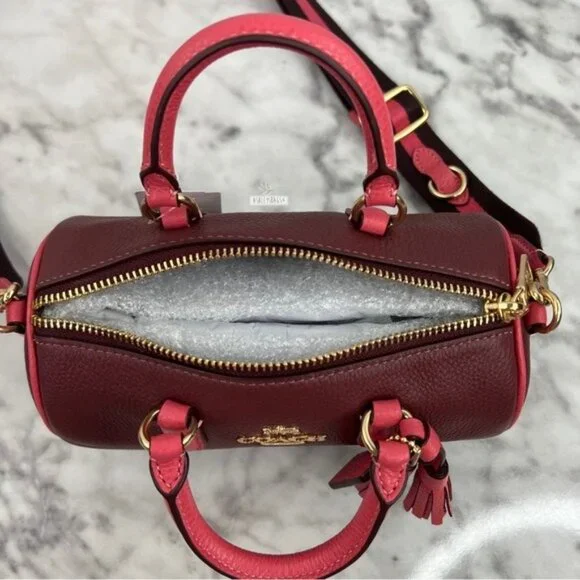 Coach Lacey Crossbody In Gold Wine Multi - Picture 9 of 12